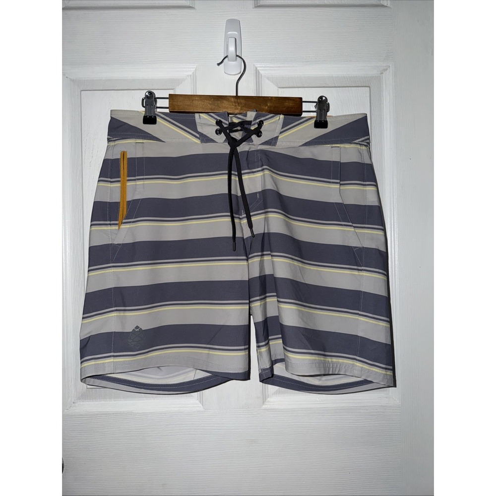 Stio Men's CFS Board Short - 7.5" Size 32 Striped Multi Color Unlined